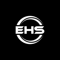 EHS letter logo design with black background in illustrator, vector logo modern alphabet font overlap style. calligraphy designs for logo, Poster, Invitation, etc.