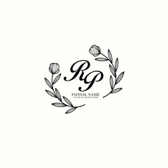RP Initial letter handwriting and signature logo. Beauty vector initial logo .Fashion  boutique  floral and botanical