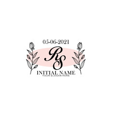RS Initial letter handwriting and signature logo. Beauty vector initial logo .Fashion  boutique  floral and botanical