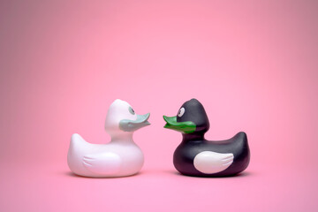 Black and white ducks