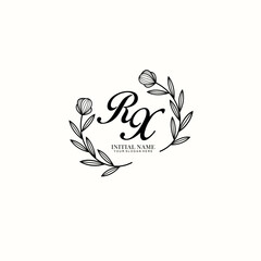 RX Initial letter handwriting and signature logo. Beauty vector initial logo .Fashion  boutique  floral and botanical