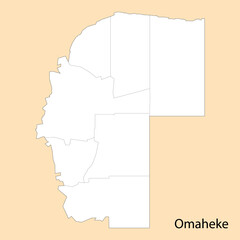 High Quality map of Omaheke is a region of Namibia