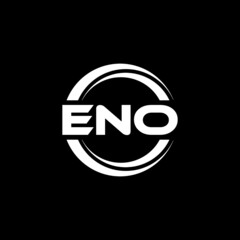 ENO letter logo design with black background in illustrator, vector logo modern alphabet font overlap style. calligraphy designs for logo, Poster, Invitation, etc.