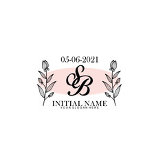 SA Initial letter handwriting and signature logo. Beauty vector initial logo .Fashion  boutique  floral and botanical