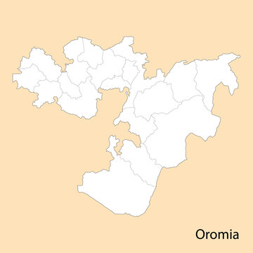 High Quality map of Oromia is a region of Ethiopia