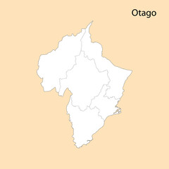 High Quality map of Otago is a region of New Zealand