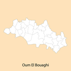 High Quality map of Oum El Bouaghi is a province of Algeria