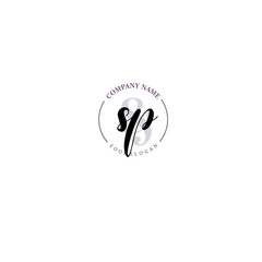 Obraz premium SP Initial letter handwriting and signature logo. Beauty vector initial logo .Fashion boutique floral and botanical