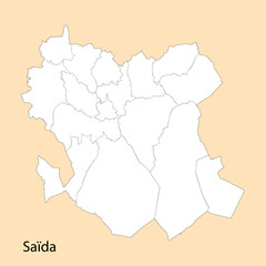 Fototapeta na wymiar High Quality map of Saida is a province of Algeria