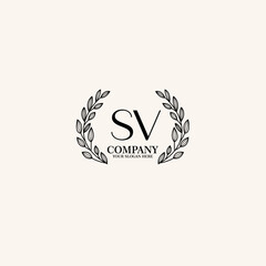 Obraz premium SV Beauty vector initial logo art handwriting logo of initial signature, wedding, fashion, jewelry, boutique, floral