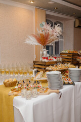 Delicacies and snacks at the buffet or banquet. Catering.