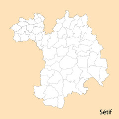 High Quality map of Setif is a province of Algeria