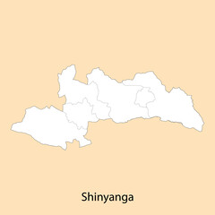 High Quality map of Shinyanga is a region of Tanzania