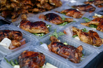 Kuching, Sarawak Malaysia - April 5th 2022:The Malay Ramadan Bazaar (Pasar Ramadan) in Malaysia, with lots of delicacies, under New Norm