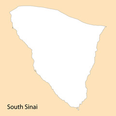 High Quality map of South Sinai is a region of Egypt