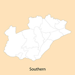 Fototapeta na wymiar High Quality map of Southern is a region of Zambia