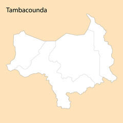 High Quality map of Tambacounda is a region of Senegal,