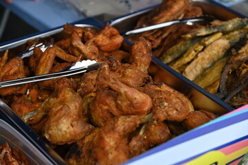 Kuching, Sarawak Malaysia - April 5th 2022:The Malay Ramadan Bazaar (Pasar Ramadan) in Malaysia, with lots of delicacies, under New Norm