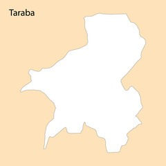 High Quality map of Taraba is a region of Nigeria