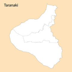 Obraz premium High Quality map of Taranaki is a region of New Zealand