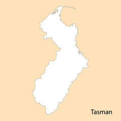 High Quality map of Tasman is a region of New Zealand