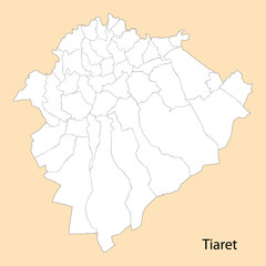 High Quality map of Tiaret is a province of Algeria