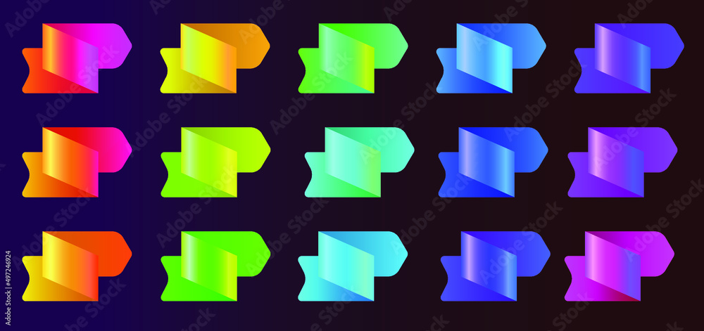 Aufkleber abstract bullet points in different color gradient. abstract geometric design elements, 3d rendering