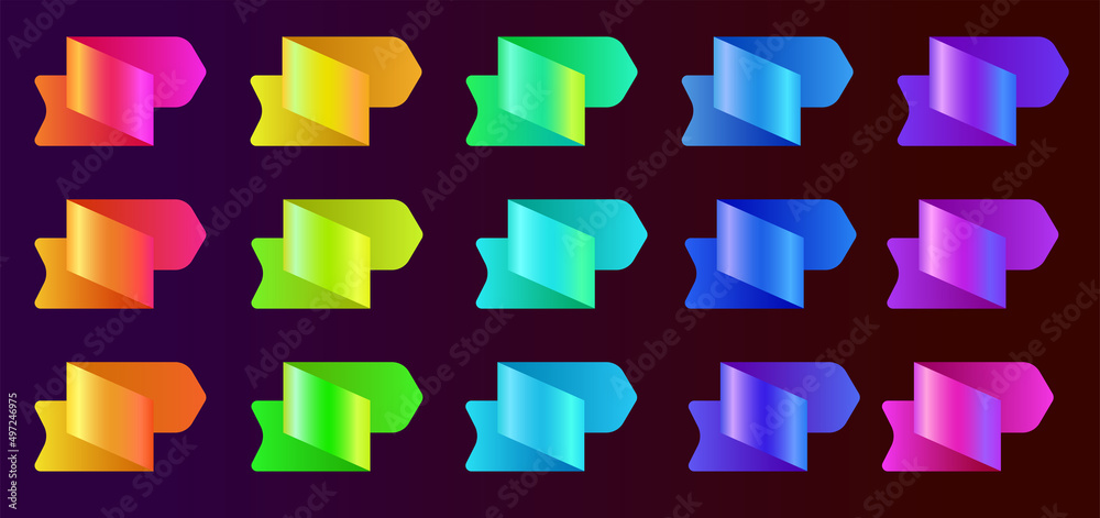 Fototapete abstract bullet points in different color gradient. abstract geometric design elements, 3d rendering