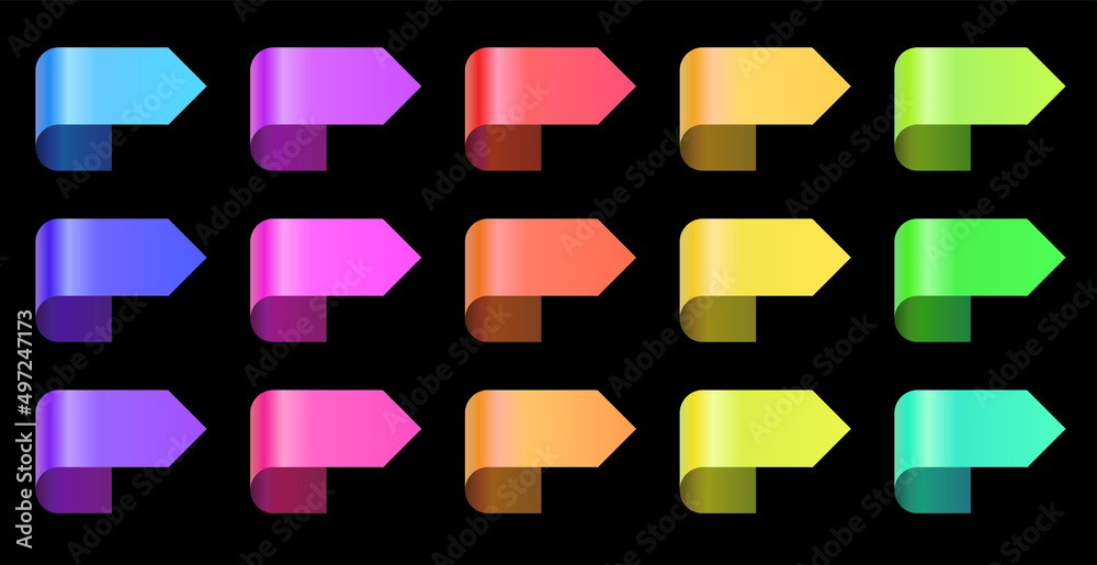 Aufkleber abstract bullet points in different color gradient. abstract geometric design elements, 3d rendering