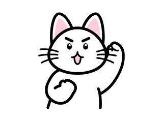 頑張れと応援する猫