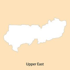 High Quality map of Upper East is a region of Ghana