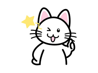 サムズアップする猫