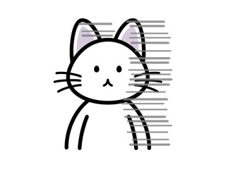 ショックで呆然としている猫