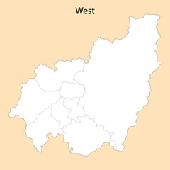 Fototapeta na wymiar High Quality map of West is a province of Cameroon