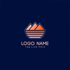 Obraz premium Creative Luxury Mountains Minimal Logo Design