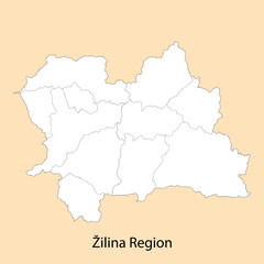 High Quality map of Zilina Region is a province of Slovakia