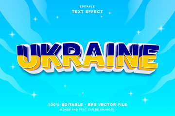 Obraz premium Ukraine 3D Editable Text Effect Style