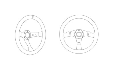 Steering line art vector.  Line Drawing Steering Wheel Illustrations and Vectors. Steering wheel.