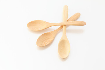eating, bamboo, smooth, clean, culinary, brown, single, cutout, national, compostable, above, kitchen utensil, overhead, top view, tableware, white background, object, spoon, wooden, isolated, wooden 