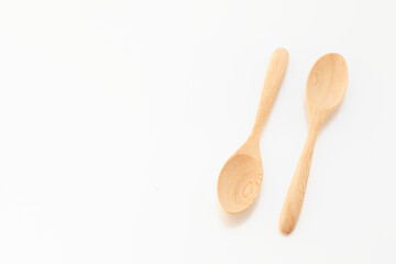 eating, bamboo, smooth, clean, culinary, brown, single, cutout, national, compostable, above, kitchen utensil, overhead, top view, tableware, white background, object, spoon, wooden, isolated, wooden 