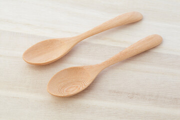 eating, bamboo, smooth, clean, culinary, brown, single, cutout, national, compostable, above, kitchen utensil, overhead, top view, tableware, white background, object, spoon, wooden, isolated, wooden 