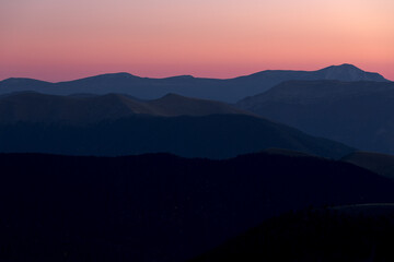 Fototapeta na wymiar Mountains lines sunset