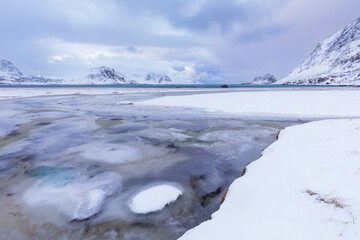 River arriiving to snowed beach 3