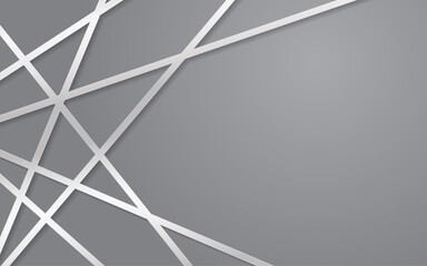 Abstract luxury background with golden silver line , Realistic paper cut style 3d. vector illustration.