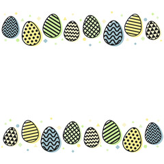 Easter background with decorative eggs. Vector