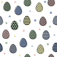 Easter eggs. Design of a seamless texture. Vector