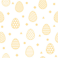 Easter background with decorative eggs. Seamless pattern. Vector