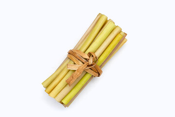 Lotus stem on white background.