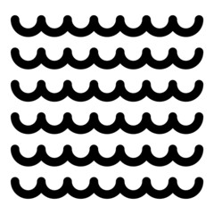 Sea Wave Flat Icon Isolated On White Background