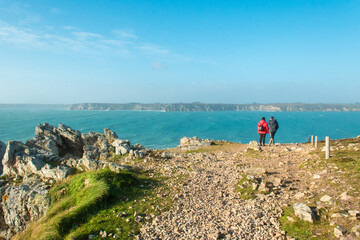Fototapeta premium atlantique, côte, plage, sable, plages, vagues, chemin, balade, se balader, france, ancien, bretagne, loire-atlantique, environnement, littoral, nature, océan, panorama, port, tourisme, touristes, voy